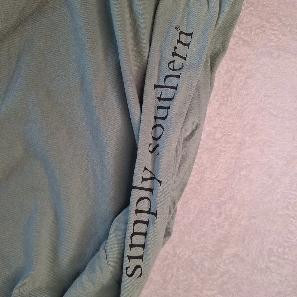 Simply Southern Kids Sage Green Long Sleeve Logo Graphic T-Shirt Cotton Tee‎